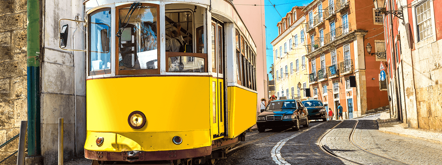 Lisbon yellow tram